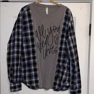 Upcycled All You Need is Love Top